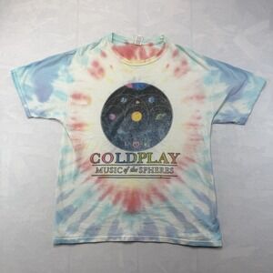 Coldplay Music of the Spheres Tour Tie Dye Shirt Adult Large Band Tee